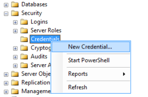 Click on new credential